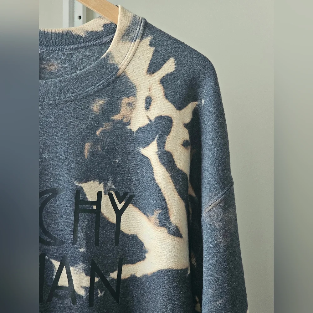 Witchy Woman Gray + Bleached Crewneck Sweater - Picture 4 of 5